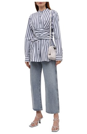 Женская хлопковая рубашка PROENZA SCHOULER WHITE LABEL серо-голубого цвета по цене 32250 руб., арт. WL2134238-AC123 | Фото 2 Женская хлопковая рубашка PROENZA SCHOULER WHITE LABEL серо-голубого цвета, арт. WL2134238-AC123 | Фото 2
