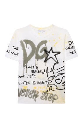 Детская хлопковая футболка DOLCE & GABBANA белого цвета по цене 16650 руб., арт. L4JTDM/G7BJ6/8-14 | Фото 1 Детская хлопковая футболка DOLCE & GABBANA белого цвета, арт. L4JTDM/G7BJ6/8-14 | Фото 1