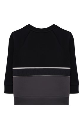 Детский хлопковый свитшот EMPORIO ARMANI темно-синего цвета по цене 16350 руб., арт. 6K4MJ9/1JHSZ | Фото 2 Детский хлопковый свитшот EMPORIO ARMANI темно-синего цвета, арт. 6K4MJ9/1JHSZ | Фото 2 (Материал внешний: Хлопок; Рукава: Длинные; Мальчики Кросс-КТ: Толстовка-одежда, Свитшот-одежда; Ростовка одежда: 10 - 11 лет | 140 - 146см, 13 - 15 лет | 158 см, 16 лет | 164 см, 4 года | 104 см, 5 лет | 110 см, 6 лет | 116 см, 7 лет | 122 см, 8 лет | 128 см)