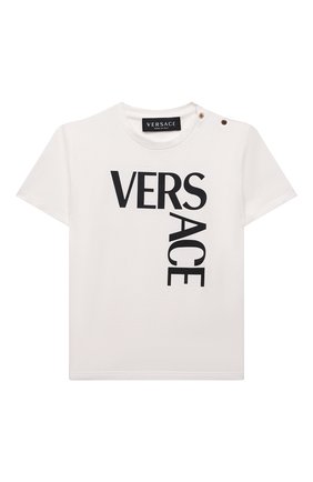 Детский хлопковая футболка VERSACE белого цвета по цене 8650 руб., арт. 1000102/1A01330 | Фото 1 Детский хлопковая футболка VERSACE белого цвета, арт. 1000102/1A01330 | Фото 1