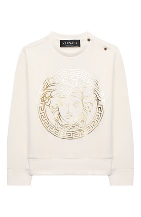 Детский хлопковый свитшот VERSACE белого цвета по цене 13750 руб., арт. 1000174/1A00229 | Фото 1 Детский хлопковый свитшот VERSACE белого цвета, арт. 1000174/1A00229 | Фото 1 (Материал внешний: Хлопок; Рукава: Длинные; Ростовка одежда: 12 мес | 80 см, 18 мес | 86 см, 24 мес | 92 см, 3 мес | 62 см, 36 мес | 98 см, 6 мес | 68 см, 9 мес | 74 см)