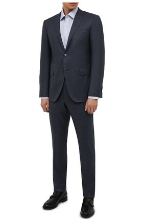 Мужская хлопковая сорочка CANALI голубого цвета по цене 24400 руб., арт. 7705/GX02038 | Фото 2 Мужская хлопковая сорочка CANALI голубого цвета, арт. 7705/GX02038 | Фото 2 (Материал внешний: Хлопок; Случай: Формальный; Манжеты: На пуговицах; Рубашки М: Regular Fit; Рукава: Длинные; Принт: Клетка; Воротник: Акула; Стили: Классический; Длина (для топов): Стандартные)