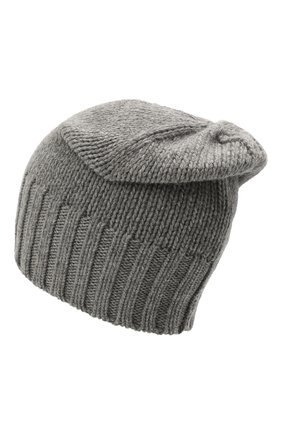 Мужская кашемировая шапка INVERNI серого цвета, арт. 4226 CM | Фото 2 (Материал: Шерсть, Кашемир, Текстиль; Кросс-КТ: Трикотаж)