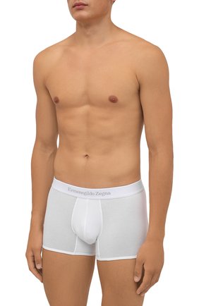 Мужские хлопковые боксеры ERMENEGILDO ZEGNA белого цвета по цене 4245 руб., арт. N2LC60050 | Фото 2 Мужские хлопковые боксеры ERMENEGILDO ZEGNA белого цвета, арт. N2LC60050 | Фото 2 (Материал внешний: Хлопок; Кросс-КТ: бельё; Мужское Кросс-КТ: Трусы)