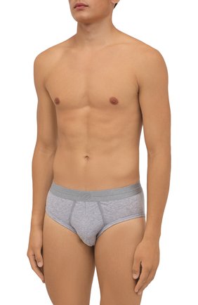 Мужские хлопковые брифы ERMENEGILDO ZEGNA серого цвета по цене 4380 руб., арт. N3L611290 | Фото 2 Мужские хлопковые брифы ERMENEGILDO ZEGNA серого цвета, арт. N3L611290 | Фото 2 (Материал внешний: Хлопок; Кросс-КТ: бельё; Мужское Кросс-КТ: Трусы)