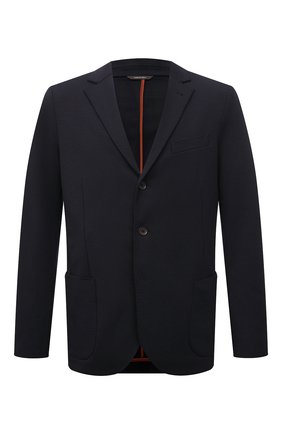 Мужской шерстяной пиджак LORO PIANA темно-синего цвета по цене 279000 руб., арт. FAL8987 | Фото 1 Мужской шерстяной пиджак LORO PIANA темно-синего цвета, арт. FAL8987 | Фото 1 (Длина (для топов): Стандартные; Материал внешний: Шерсть; Рукава: Длинные; Случай: Повседневный; Пиджаки М: Приталенный; Стили: Классический; 1-2-бортные: Однобортные)