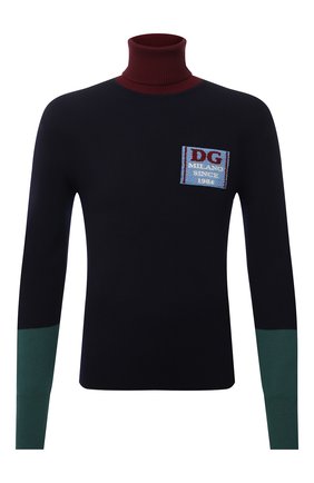 Мужской шерстяная водолазка DOLCE & GABBANA темно-синего цвета по цене 74050 руб., арт. GXG18Z/JBVF0 | Фото 1 Мужской шерстяная водолазка DOLCE & GABBANA темно-синего цвета, арт. GXG18Z/JBVF0 | Фото 1 (Материал внешний: Шерсть; Рукава: Длинные; Длина (для топов): Стандартные; Мужское Кросс-КТ: Водолазка-одежда; Принт: С принтом; Стили: Кэжуэл)