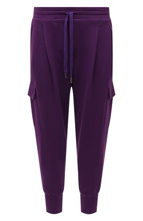 Мужские хлопковые джоггеры DOLCE & GABBANA фиолетового цвета, арт. GWD0AT/FU7DU | Фото 1 (Материал внешний: Хлопок; Силуэт М (брюки): Джоггеры, Карго; Стили: Спорт-шик; Длина (брюки, джинсы): Укороченные)