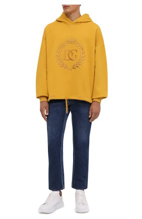 Мужской хлопковое худи DOLCE & GABBANA желтого цвета по цене 71600 руб., арт. G9TI1Z/FU77G | Фото 2 Мужской хлопковое худи DOLCE & GABBANA желтого цвета, арт. G9TI1Z/FU77G | Фото 2 (Длина (для топов): Стандартные; Рукава: Длинные; Материал внешний: Хлопок; Мужское Кросс-КТ: Худи-одежда; Принт: С принтом; Стили: Спорт-шик)