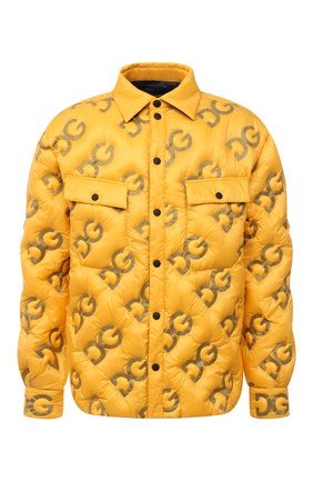 Мужская пуховая куртка DOLCE & GABBANA желтого цвета по цене 138500 руб., арт. G9VW7T/GEU32 | Фото 1 Мужская пуховая куртка DOLCE & GABBANA желтого цвета, арт. G9VW7T/GEU32 | Фото 1 (Рукава: Длинные; Материал внешний: Синтетический материал; Материал подклада: Синтетический материал; Материал утеплителя: Пух и перо; Длина (верхняя одежда): До середины бедра; Кросс-КТ: Куртка; Мужское Кросс-КТ: пуховик-короткий; Стили: Гранж)