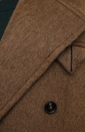 Мужской пальто BOTTEGA VENETA коричневого цвета, арт. 666645/V0XS0 | Фото 5 (Материал внешний: Шерсть; Рукава: Длинные; Длина (верхняя одежда): До колена; Материал подклада: Вискоза; Мужское Кросс-КТ: пальто-верхняя одежда; Стили: Минимализм)