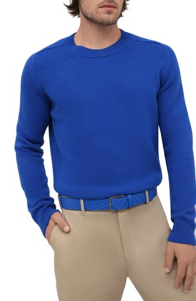 Мужской кожаный ремень BOTTEGA VENETA синего цвета по цене 62650 руб., арт. 609182/VCPQ3 | Фото 2 Мужской кожаный ремень BOTTEGA VENETA синего цвета, арт. 609182/VCPQ3 | Фото 2 (Случай: Повседневный; Материал: Натуральная кожа)