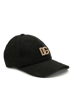 Женская бейсболка из хлопка и шелка DOLCE & GABBANA черного цвета по цене 43200 руб., арт. FH590Z/FJMPG | Фото 1 Женская бейсболка из хлопка и шелка DOLCE & GABBANA черного цвета, арт. FH590Z/FJMPG | Фото 1