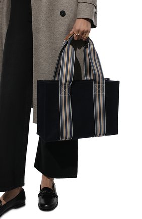Женский сумка-шопер suitcase stripe LORO PIANA синего цвета, арт. FAL3818 | Фото 2 (Материал: Текстиль; Сумки-технические: Сумки-шопперы; Размер: large)