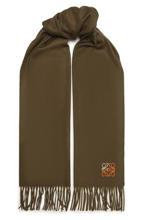 Женский кашемировый шарф LOEWE хаки цвета по цене 35400 руб., арт. F000914X04 | Фото 1 Женский кашемировый шарф LOEWE хаки цвета, арт. F000914X04 | Фото 1