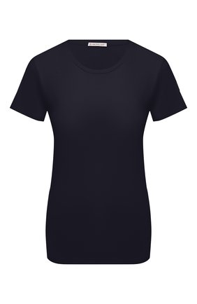 Женская хлопковая футболка MONCLER темно-синего цвета по цене 19400 руб., арт. G2-093-8C000-23-829ET | Фото 1