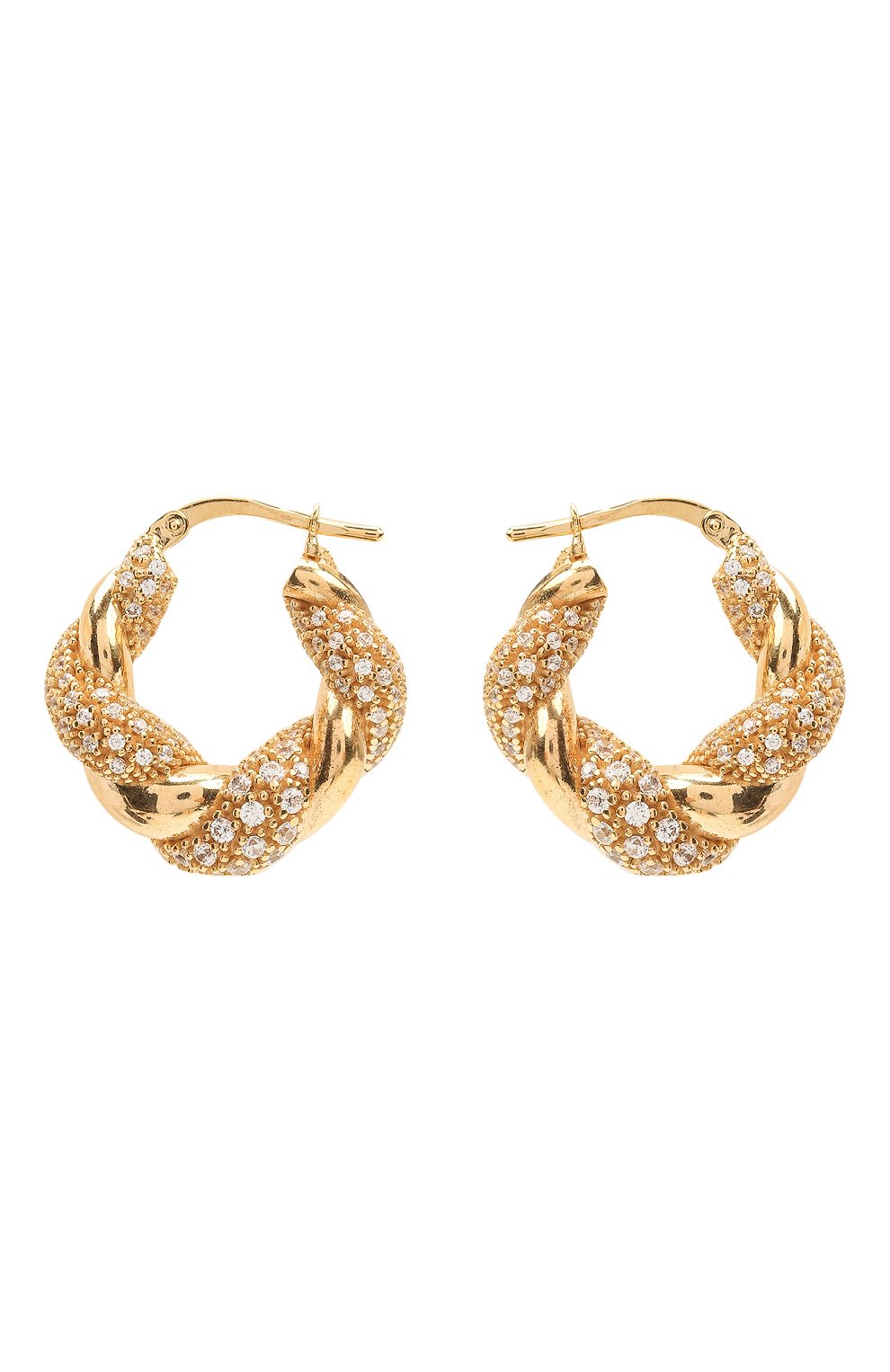 Женские серьги BOTTEGA VENETA золотого цвета, арт. 665860/VB0B6 | Фото 1 (Материал: Серебро)