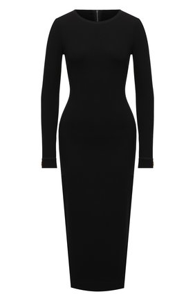 Женское платье из вискозы DOLCE & GABBANA черного цвета по цене 128500 руб., арт. F6R6MT/FUGKG | Фото 1 Женское платье из вискозы DOLCE & GABBANA черного цвета, арт. F6R6MT/FUGKG | Фото 1 (Длина Ж (юбки, платья, шорты): Миди; Материал внешний: Вискоза; Рукава: Длинные; Женское Кросс-КТ: Платье-одежда; Стили: Романтичный, Кэжуэл; Случай: Формальный)