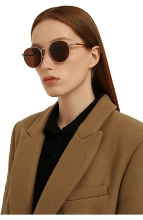Женские солнцезащитные очки LORO PIANA коричневого цвета, арт. FAI4924 | Фото 2 (Тип очков: С/з; Очки форма: Круглые)