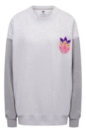 Женский хлопковый свитшот ADIDAS ORIGINALS светло-серого цвета по цене 5690 руб., арт. H22749 | Фото 1 Женский хлопковый свитшот ADIDAS ORIGINALS светло-серого цвета, арт. H22749 | Фото 1 (Материал внешний: Хлопок; Рукава: Длинные; Длина (для топов): Стандартные; Женское Кросс-КТ: Свитшот-одежда, Свитшот-спорт; Стили: Спорт-шик)