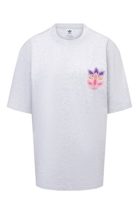 Женская хлопковая футболка ADIDAS ORIGINALS светло-серого цвета по цене 3020 руб., арт. H22745 | Фото 1 Женская хлопковая футболка ADIDAS ORIGINALS светло-серого цвета, арт. H22745 | Фото 1