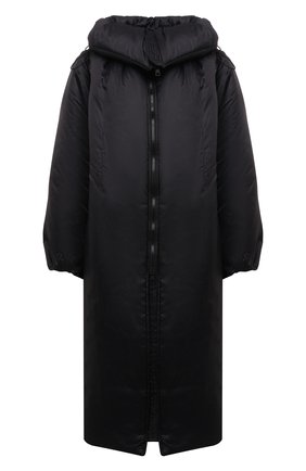 Женская утепленная куртка REDVALENTINO черного цвета, арт. WR3CK00R/63K | Фото 1 (Длина (верхняя одежда): До колена; Материал внешний: Синтетический материал; Рукава: Длинные; Материал подклада: Синтетический материал; Стили: Спорт-шик; Кросс-КТ: Пуховик, Утепленный, Куртка)