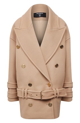 Женское шерстяное пальто BALMAIN бежевого цвета по цене 182500 руб., арт. WF1UA005/W006 | Фото 1 Женское шерстяное пальто BALMAIN бежевого цвета, арт. WF1UA005/W006 | Фото 1