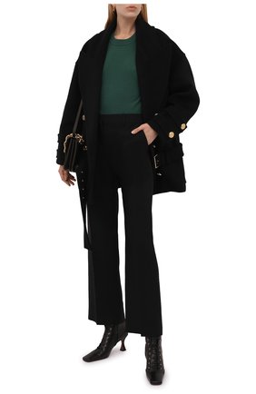 Женское шерстяное пальто BALMAIN черного цвета по цене 182500 руб., арт. WF1UA005/W006 | Фото 2 Женское шерстяное пальто BALMAIN черного цвета, арт. WF1UA005/W006 | Фото 2