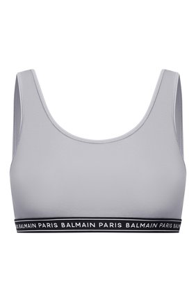 Женский бра-топ BALMAIN серого цвета по цене 17250 руб., арт. BPRG85140 | Фото 1 Женский бра-топ BALMAIN серого цвета, арт. BPRG85140 | Фото 1
