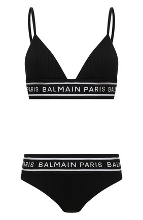Женский раздельный купальник BALMAIN черного цвета по цене 37950 руб., арт. BKB840590 | Фото 1 Женский раздельный купальник BALMAIN черного цвета, арт. BKB840590 | Фото 1