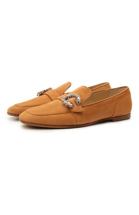 Женские замшевые лоферы mani JIMMY CHOO коричневого цвета по цене 64000 руб., арт. MANI FLAT/UCB | Фото 1 Женские замшевые лоферы mani JIMMY CHOO коричневого цвета, арт. MANI FLAT/UCB | Фото 1