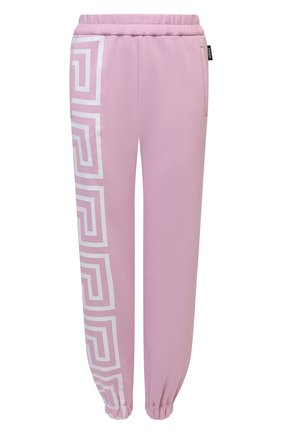 Женские хлопковые джоггеры VERSACE розового цвета по цене 56300 руб., арт. 1001053/1A01174 | Фото 1 Женские хлопковые джоггеры VERSACE розового цвета, арт. 1001053/1A01174 | Фото 1 (Длина (брюки, джинсы): Стандартные; Материал внешний: Хлопок; Женское Кросс-КТ: Джоггеры - брюки, Брюки-спорт; Силуэт Ж (брюки и джинсы): Джоггеры; Стили: Спорт-шик)