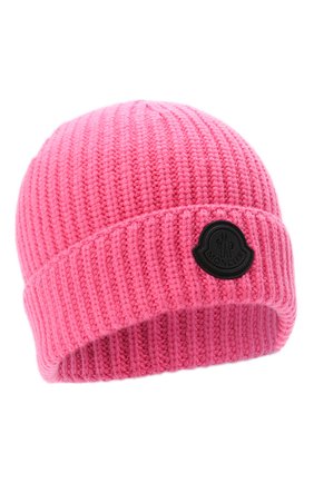 Женская шапка из шерсти и кашемира MONCLER розового цвета по цене 22900 руб., арт. G2-093-3B000-01-M1130 | Фото 1 Женская шапка из шерсти и кашемира MONCLER розового цвета, арт. G2-093-3B000-01-M1130 | Фото 1 (Материал: Кашемир, Шерсть)