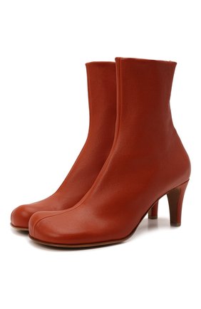 Женские кожаные ботильоны the block BOTTEGA VENETA оранжевого цвета по цене 76800 руб., арт. 667208/VBS00 | Фото 1 Женские кожаные ботильоны the block BOTTEGA VENETA оранжевого цвета, арт. 667208/VBS00 | Фото 1 (Подошва: Плоская; Материал внутренний: Натуральная кожа; Каблук высота: Средний; Каблук тип: Устойчивый)