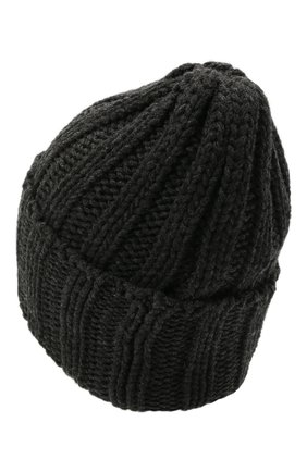 Мужская кашемировая шапка INVERNI темно-серого цвета, арт. 1128 CM | Фото 2 (Материал: Шерсть, Кашемир, Текстиль; Кросс-КТ: Трикотаж)