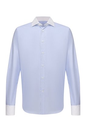 Мужская хлопковая сорочка CORNELIANI голубого цвета по цене 26900 руб., арт. 88P110-1811270/00 | Фото 1 Мужская хлопковая сорочка CORNELIANI голубого цвета, арт. 88P110-1811270/00 | Фото 1 (Материал внешний: Хлопок; Случай: Формальный; Принт: Клетка; Воротник: Акула; Манжеты: На пуговицах; Рубашки М: Regular Fit; Рукава: Длинные; Стили: Классический; Длина (для топов): Стандартные)