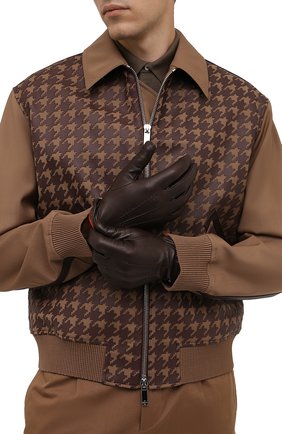 Мужские кожаные перчатки CORNELIANI темно-коричневого цвета по цене 26600 руб., арт. 88Q338-1820575/00 | Фото 2 Мужские кожаные перчатки CORNELIANI темно-коричневого цвета, арт. 88Q338-1820575/00 | Фото 2