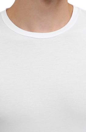 Мужская футболка ERMENEGILDO ZEGNA белого цвета, арт. N3M201300 | Фото 5 (Принт: Без принта; Рукава: Короткие; Материал внешний: Синтетический материал; Длина (для топов): Стандартные; Стили: Кэжуэл)