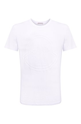 Мужская хлопковая футболка MONCLER белого цвета по цене 20200 руб., арт. G2-091-8C000-54-8390T | Фото 1 Мужская хлопковая футболка MONCLER белого цвета, арт. G2-091-8C000-54-8390T | Фото 1 (Материал внешний: Хлопок; Рукава: Короткие; Принт: С принтом; Стили: Кэжуэл; Длина (для топов): Стандартные)
