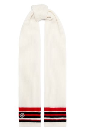 Мужской шарф из шерсти и кашемира MONCLER белого цвета по цене 46800 руб., арт. G2-091-3C000-02-M1127 | Фото 1 Мужской шарф из шерсти и кашемира MONCLER белого цвета, арт. G2-091-3C000-02-M1127 | Фото 1 (Материал: Кашемир, Шерсть; Кросс-КТ: шерсть, кашемир)