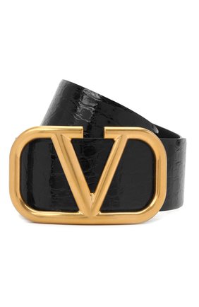 Женский ремень из кожи аллигатора VALENTINO черного цвета по цене 169500 руб., арт. WW2T0S10/QRL/AMIS | Фото 1 Женский ремень из кожи аллигатора VALENTINO черного цвета, арт. WW2T0S10/QRL/AMIS | Фото 1