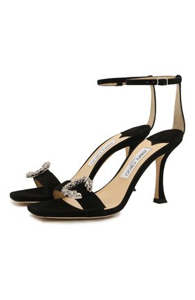 Женские замшевые босоножки marsai 90 JIMMY CHOO черного цвета по цене 69950 руб., арт. MARSAI 90/UCB | Фото 1 Женские замшевые босоножки marsai 90 JIMMY CHOO черного цвета, арт. MARSAI 90/UCB | Фото 1
