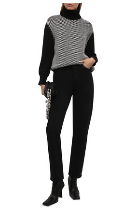Женский кашемировый свитер KITON черно-белого цвета, арт. D52760X0479A | Фото 2 (Материал внешний: Шерсть, Кашемир; Длина (для топов): Стандартные; Рукава: Длинные; Стили: Кэжуэл; Женское Кросс-КТ: Свитер-одежда)