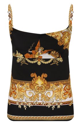 Женский шелковый топ VERSACE разноцветного цвета по цене 79950 руб., арт. 1000964/1A01171 | Фото 1 Женский шелковый топ VERSACE разноцветного цвета, арт. 1000964/1A01171 | Фото 1 (Длина (для топов): Стандартные; Материал внешний: Шелк; Стили: Гламурный; Кросс-КТ: без рукавов)