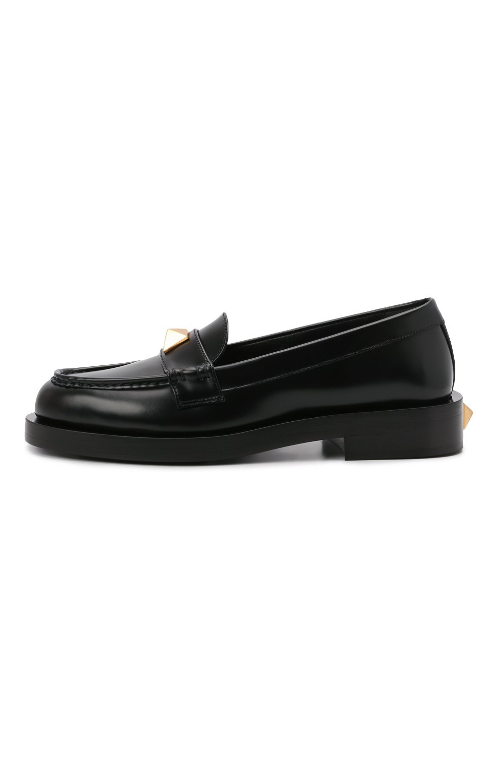 Женские черные кожаные лоферы roman stud VALENTINO — купить в интернет ...