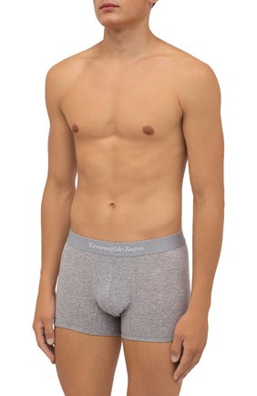 Мужские хлопковые боксеры ERMENEGILDO ZEGNA серого цвета по цене 4315 руб., арт. N2LC60050 | Фото 2 Мужские хлопковые боксеры ERMENEGILDO ZEGNA серого цвета, арт. N2LC60050 | Фото 2 (Материал внешний: Хлопок; Кросс-КТ: бельё; Мужское Кросс-КТ: Трусы)
