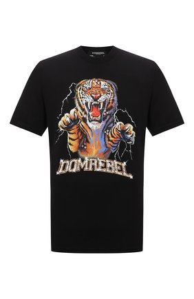 Мужская хлопковая футболка DOMREBEL черного цвета по цене 21600 руб., арт. MRAGE/B0X T/25SW | Фото 1 Мужская хлопковая футболка DOMREBEL черного цвета, арт. MRAGE/B0X T/25SW | Фото 1 (Рукава: Короткие; Длина (для топов): Стандартные; Материал внешний: Хлопок; Принт: С принтом; Стили: Панк)