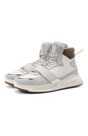Мужские кожаные кроссовки b-ball BALMAIN светло-серого цвета по цене 62700 руб., арт. WM1VG230/LCNK | Фото 1 Мужские кожаные кроссовки b-ball BALMAIN светло-серого цвета, арт. WM1VG230/LCNK | Фото 1 (Материал внутренний: Натуральная кожа; Подошва: Массивная; Стили: Гранж)