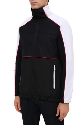 Мужская куртка DSQUARED2 черного цвета, арт. S74AM1209/S47858 | Фото 3 (Кросс-КТ: Куртка, Ветровка; Рукава: Длинные; Материал внешний: Синтетический материал; Стили: Гранж; Материал подклада: Синтетический материал; Длина (верхняя одежда): Короткие)