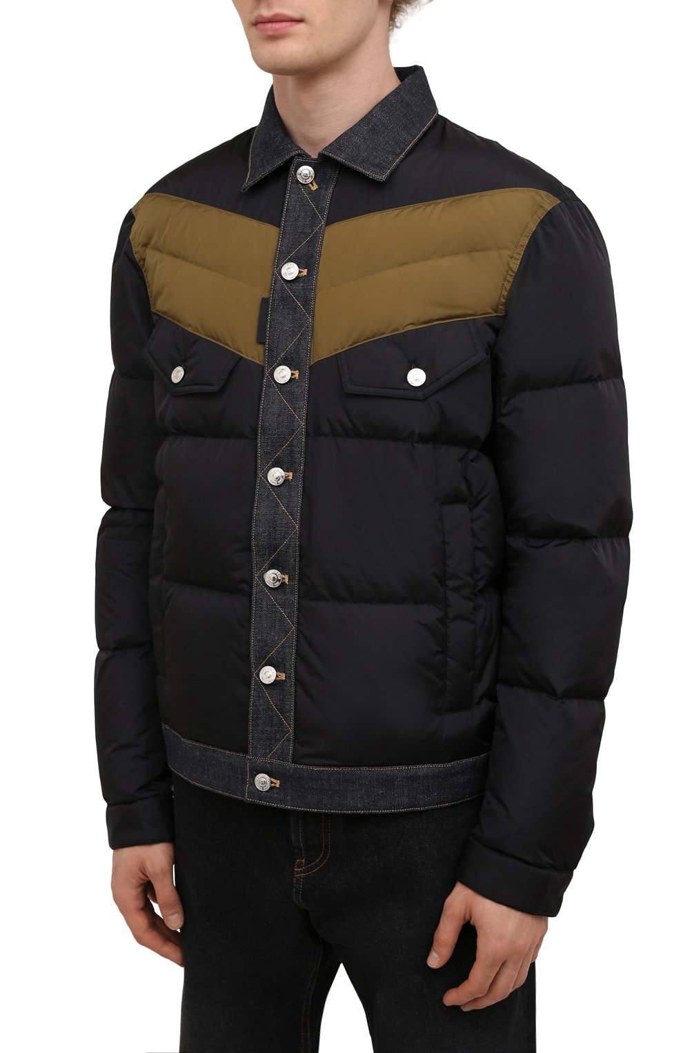 Мужская пуховая куртка DSQUARED2 темно-синего цвета, арт. S74AM1193/S53817 | Фото 3 (Кросс-КТ: Куртка; Мужское Кросс-КТ: пуховик-короткий; Рукава: Длинные; Материал внешний: Синтетический материал; Стили: Гранж; Материал подклада: Синтетический материал; Длина (верхняя одежда): Короткие; Материал утеплителя: Пух и перо)